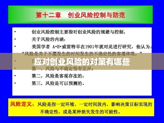 应对创业风险的对策有哪些