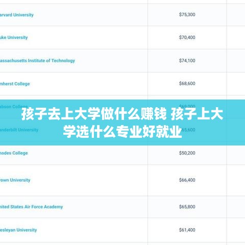 孩子去上大学做什么赚钱 孩子上大学选什么专业好就业