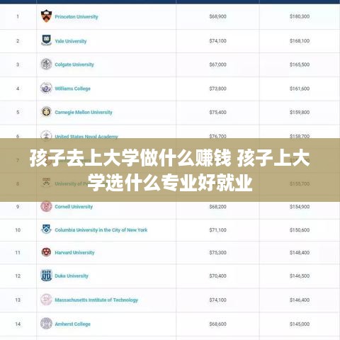 孩子去上大学做什么赚钱 孩子上大学选什么专业好就业