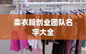 卖衣服创业团队名字大全