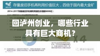 回泸州创业，哪些行业具有巨大商机？