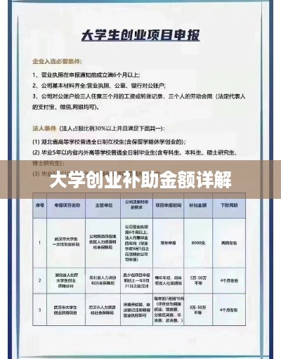 大学创业补助金额详解