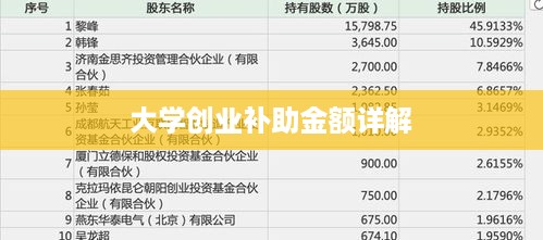 大学创业补助金额详解