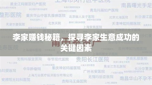 李家赚钱秘籍，探寻李家生意成功的关键因素