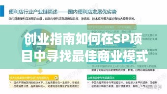 创业指南如何在SP项目中寻找最佳商业模式，实现高收益？