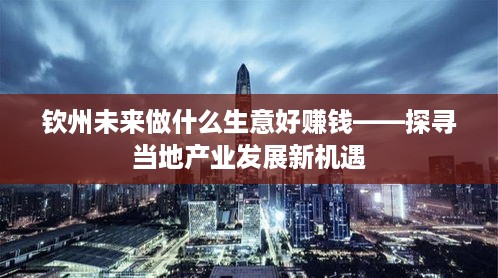 钦州未来做什么生意好赚钱——探寻当地产业发展新机遇