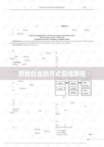 原始创业的方式包括哪些