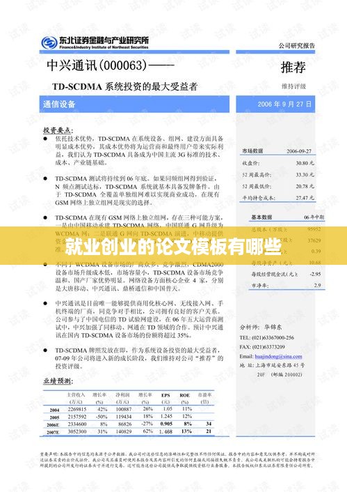 就业创业的论文模板有哪些