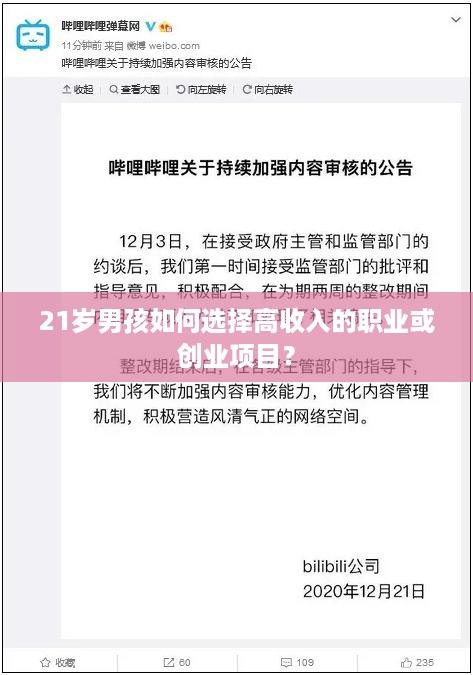 21岁男孩如何选择高收入的职业或创业项目？