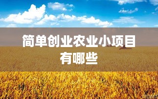 简单创业农业小项目有哪些