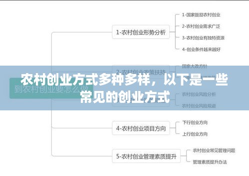 农村创业方式多种多样，以下是一些常见的创业方式