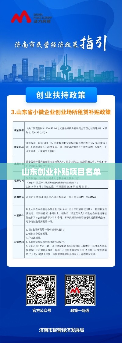 山东创业补贴项目名单