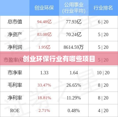 创业环保行业有哪些项目