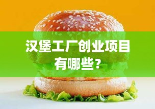 汉堡工厂创业项目有哪些？