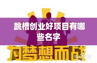  跳槽创业好项目有哪些名字