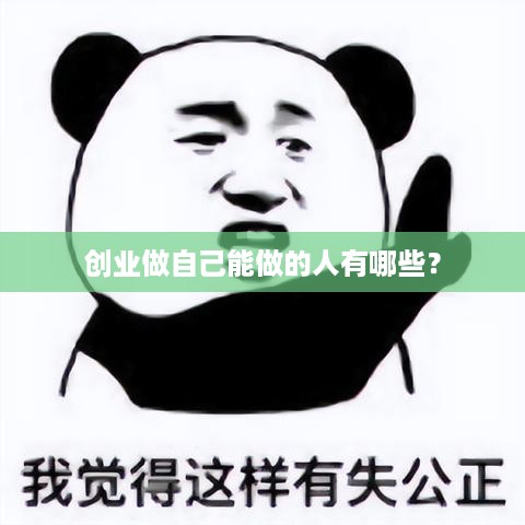 创业做自己能做的人有哪些？