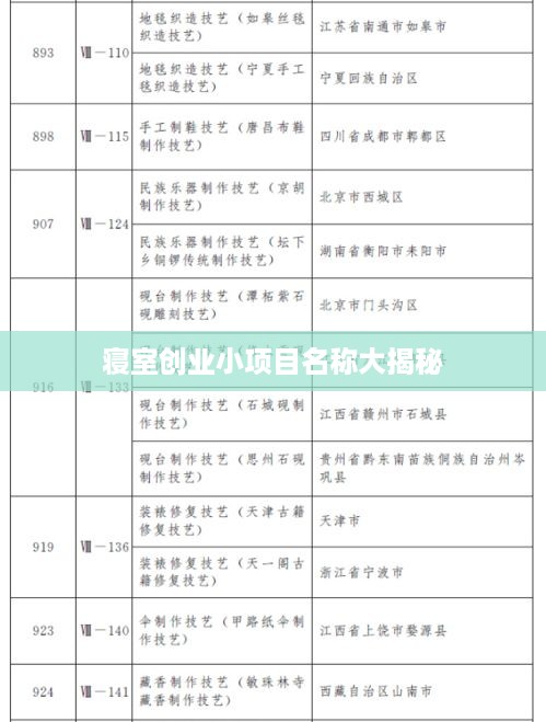 寝室创业小项目名称大揭秘