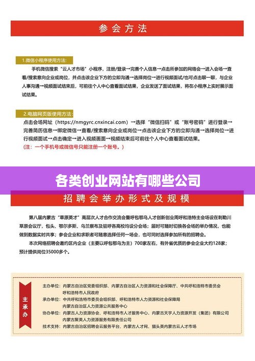 各类创业网站有哪些公司