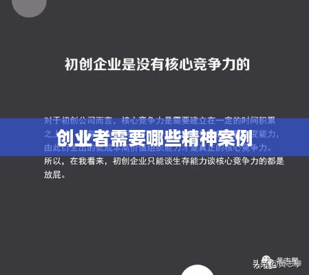 创业者需要哪些精神案例