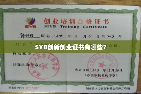 SYB创新创业证书有哪些？