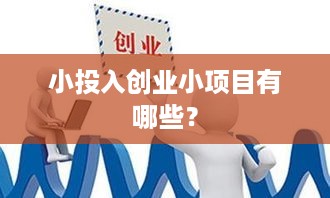 小投入创业小项目有哪些？