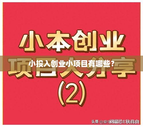 小投入创业小项目有哪些？