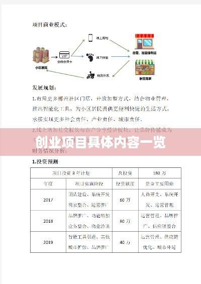 创业项目具体内容一览