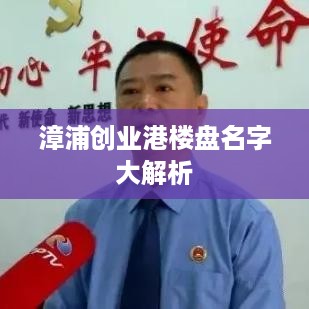 漳浦创业港楼盘名字大解析