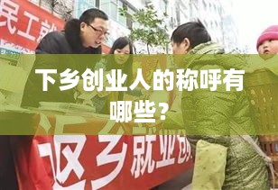 下乡创业人的称呼有哪些？