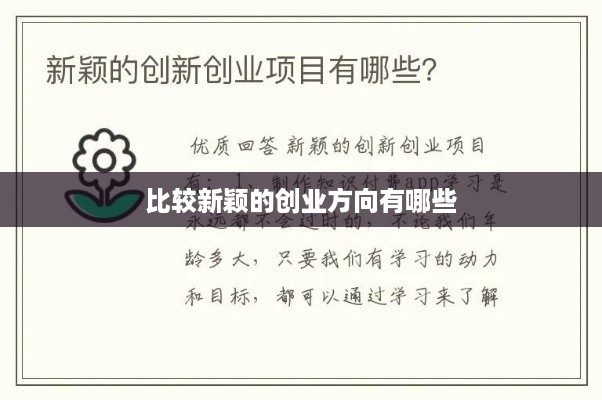 比较新颖的创业方向有哪些