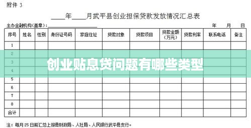 创业贴息贷问题有哪些类型