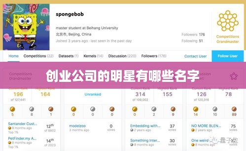 创业公司的明星有哪些名字