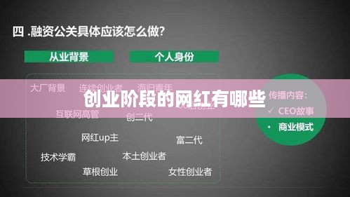 创业阶段的网红有哪些