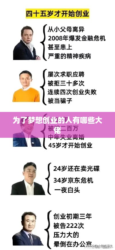 为了梦想创业的人有哪些大佬