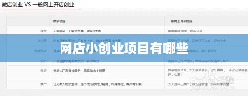 网店小创业项目有哪些