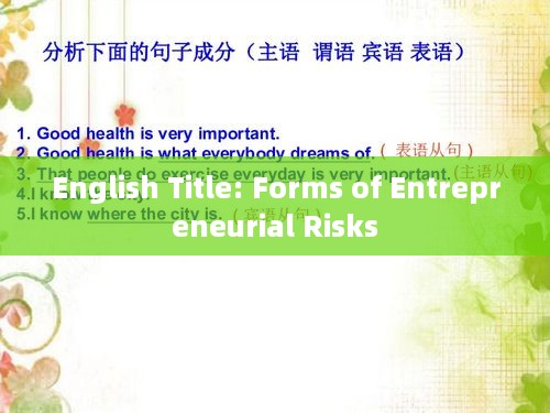 English Title: Forms of Entrepreneurial Risks