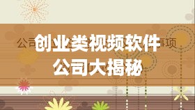 创业类视频软件公司大揭秘