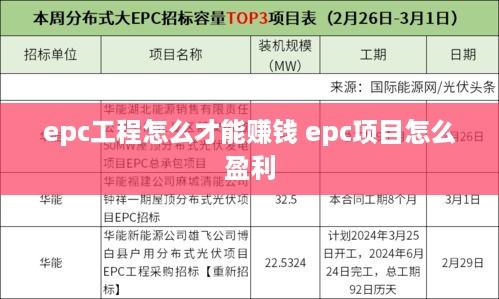 epc工程怎么才能赚钱 epc项目怎么盈利