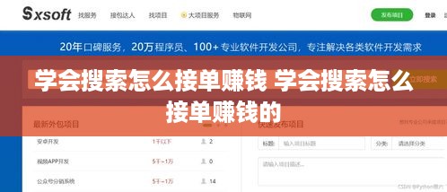 学会搜索怎么接单赚钱 学会搜索怎么接单赚钱的