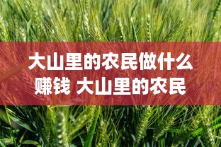 大山里的农民做什么赚钱 大山里的农民做什么赚钱呢