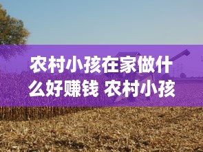 农村小孩在家做什么好赚钱 农村小孩在家做什么好赚钱的工作