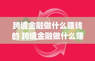 跨境金融做什么赚钱的 跨境金融做什么赚钱的项目